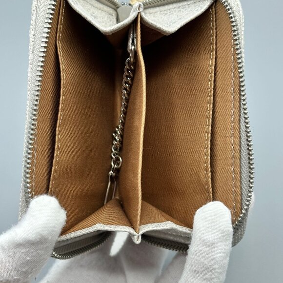 HOBO Nila Small Leather Zip Around Wallet Card Case Silver Zebra NV-22658SILV - Picture 9 of 16